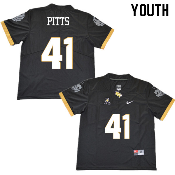 Youth #41 T.J. Pitts UCF Knights College Football Jerseys Sale-Black